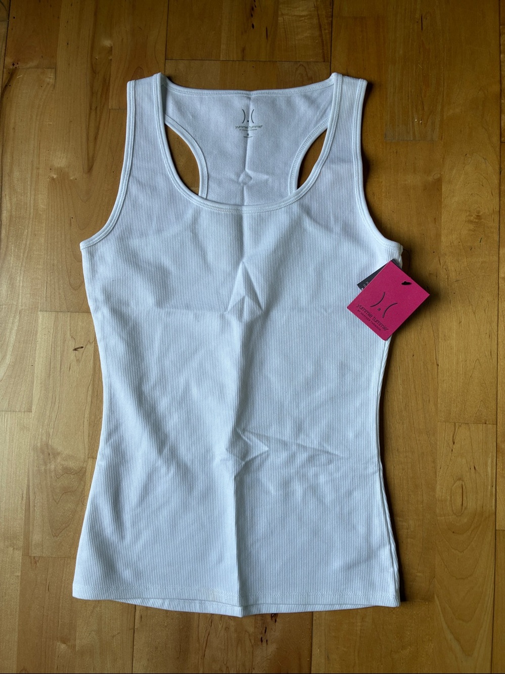Yummie Tummie White Ribbed Tank Top NEW with Tags size Small